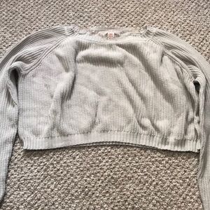 Cropped Grey Knit Sweater